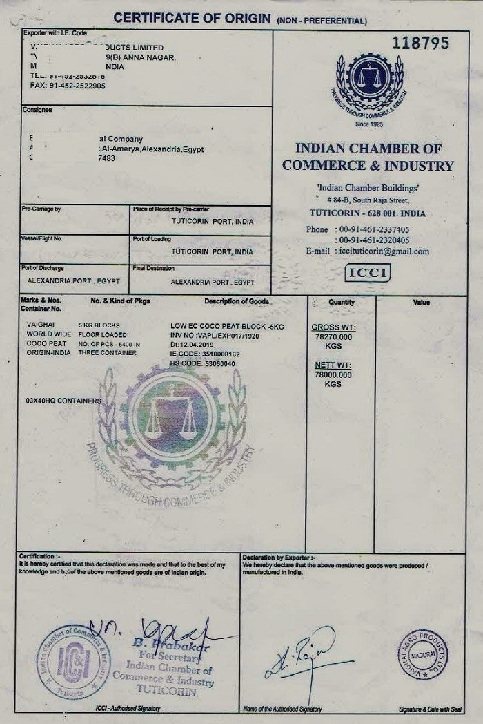 Certificate of Origin Attestation from Nicaragua Embassy