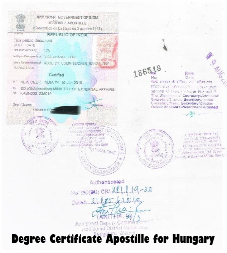 Degree Certificate Apostille for Hungary India