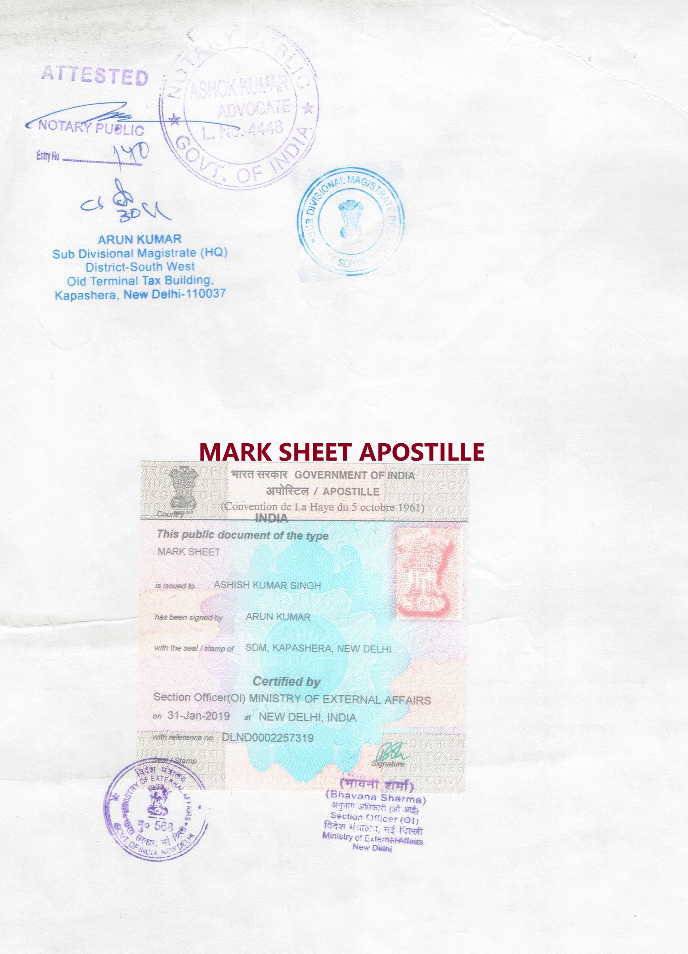 Mark Sheet Apostille from MEA  width=