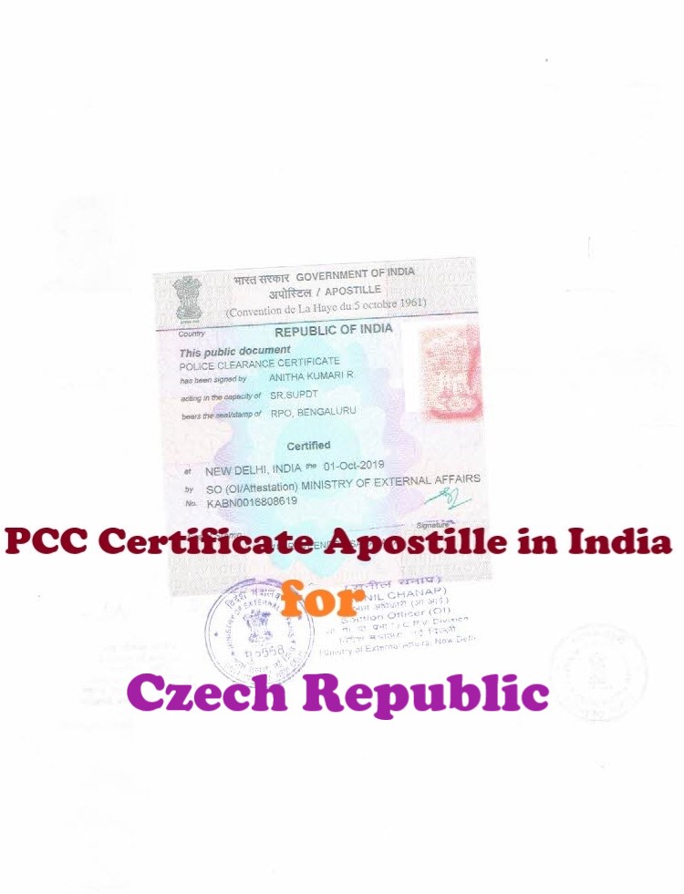PCC Certificate Apostille for Czech Republic in India
