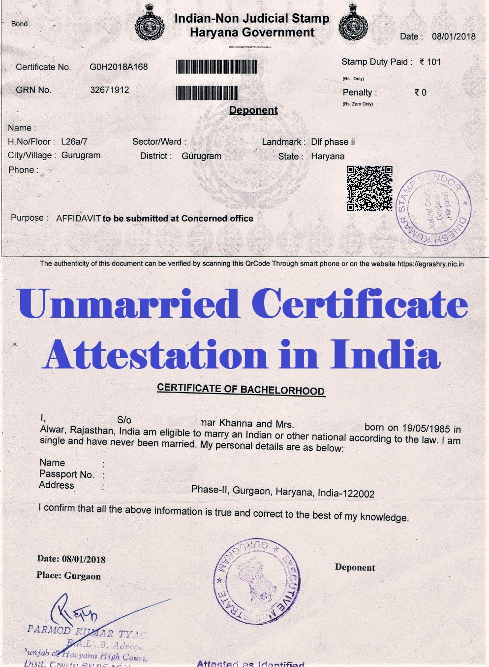 Unmarried Certificate Attestation from Gabon Embassy