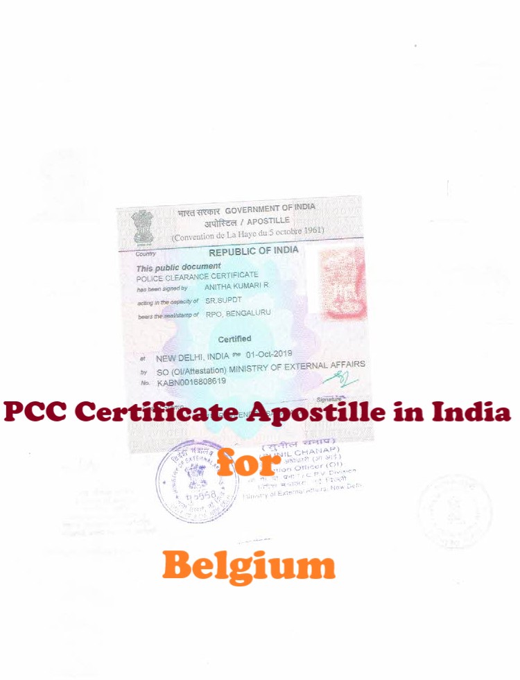PCC Certificate Apostille for Belgium in India