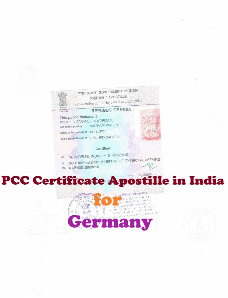 PCC Certificate Apostille for Germany in India